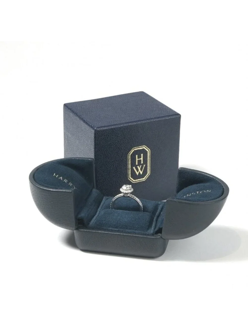 Harry Winston Round Cut Micro Pave Ring Cut the One by Silver